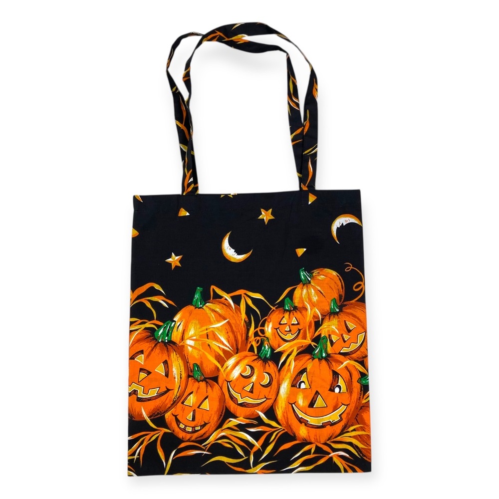 Vintage Handmade Halloween Pumpkin Shoulder Tote Bag - Picture 1 of 10